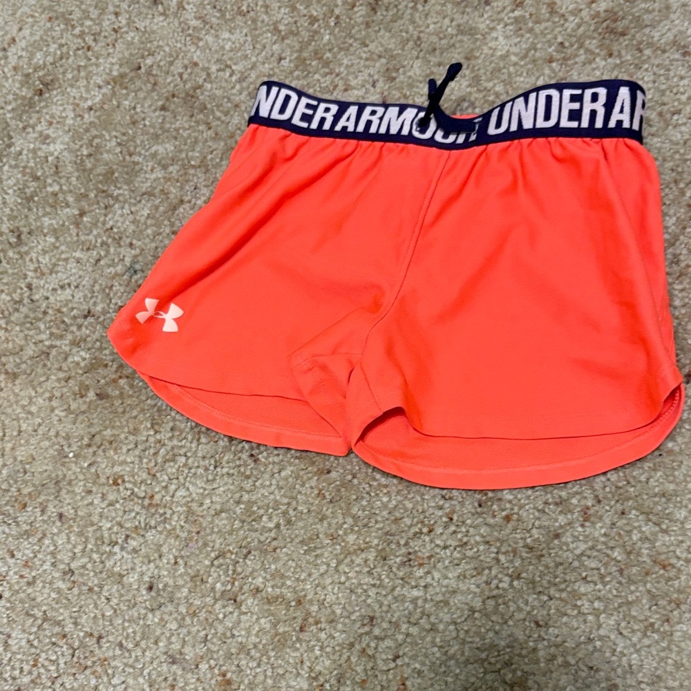 Under Armour girls Bright Orange Athletic Shorts